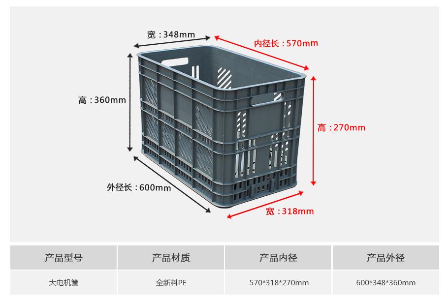 东方彩电机塑料周转筐大筐