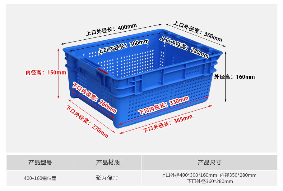 东方彩400-160塑料错位筐